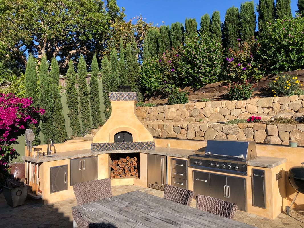 Sand Outdoor Kitchen With Mosaic